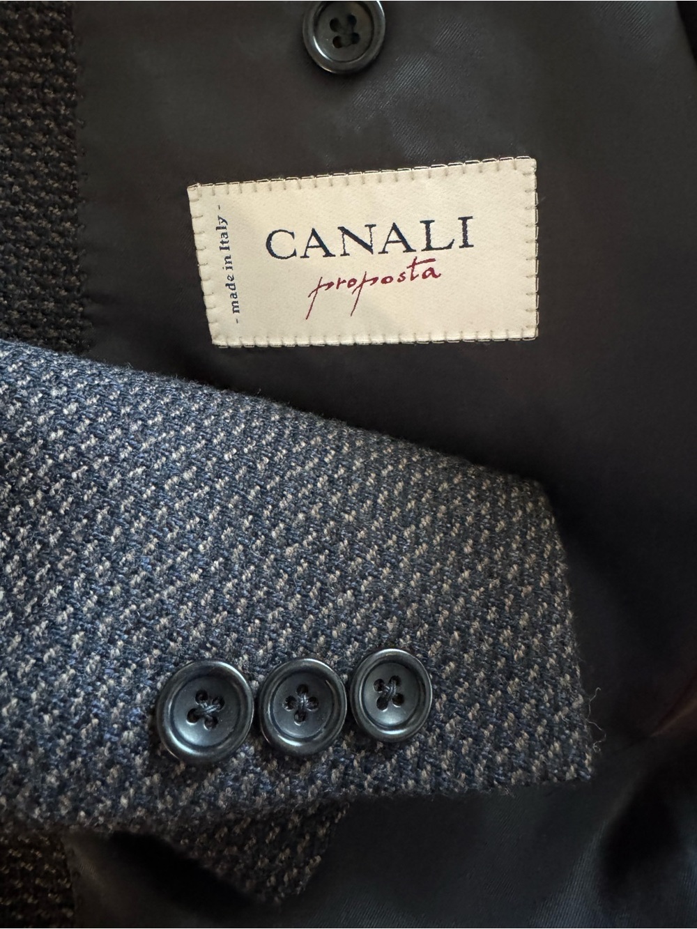 Canali Proposta Lana Cashmere Wool Blue Tan Italian Sport Coat IT54R US44R
